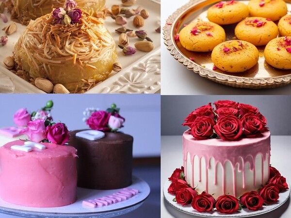 장미로 만든 다양한 디저트 /픽사베이