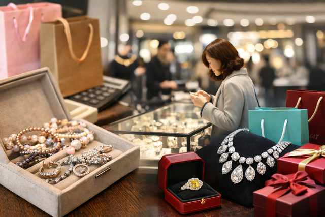 고물가·고금리 장기화 속에서 주얼리 소비 지형이 빠르게 재편되고 있다. 소비자들은 가격 접근성이 높은 저가 패션 주얼리를 더 자주 구매하는 이른바 ‘초저가 중심 소비’로 이동하고 있다. 반면&nbsp; 해외 명품 주얼리 중심의 고가·프리미엄 브랜드 소비는 꾸준히 늘며 양극화가 뚜렷해졌다. /챗GPT