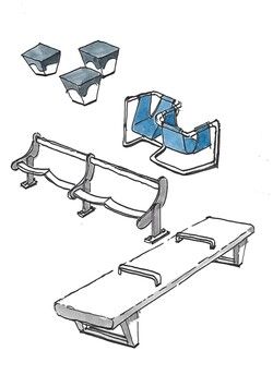 지하철 승강장에 있는 불편한 의자 /그림=손웅익