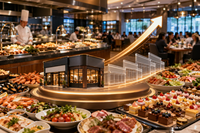 고물가에 외식 경기는 둔화되고 있지만 뷔페형 패밀리 레스토랑 시장 규모는 최근 3년 간 약 2배 수준으로 성장했다. /챗GPT