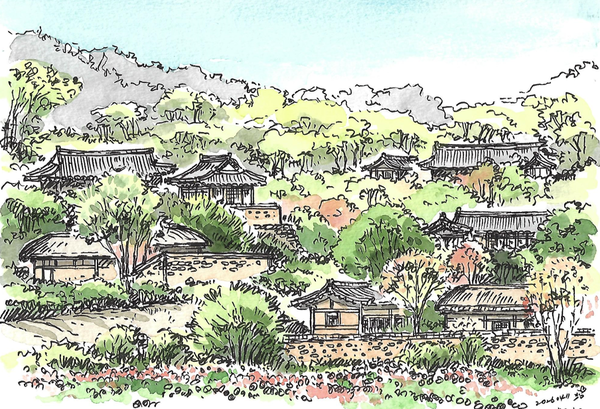 양동마을의 봄 /그림=손웅익