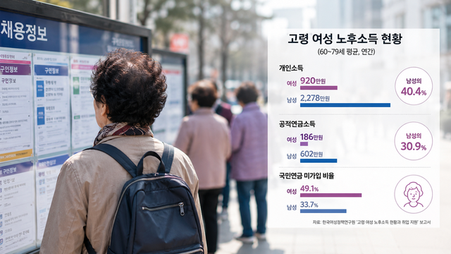 고령 여성 노후소득 현황과 채용정보 /챗gpt 생성