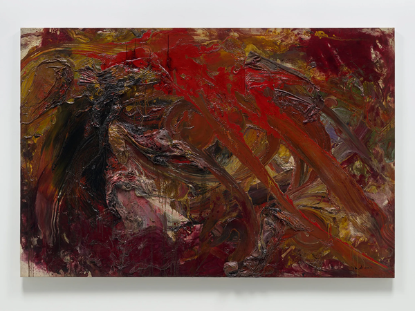 KAZUO SHIRAGA, UNTIITLED 1958. 72 X 107 X 3 1/2 INCHES (182.88 X 271.78 X 8.89 CM) OIL ON CANVAS.&nbsp; /COURTESY OF GLENSTONE MUSEUM. MD