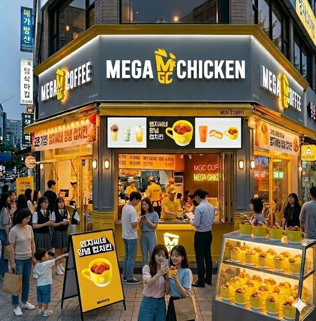 메가MGC커피가 출시한 ‘엠지씨네 양념 컵치킨’ /메가MGC커피