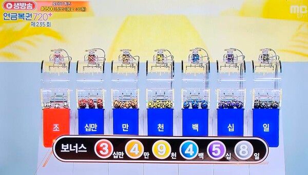 연금복권720당첨확인, 로또1등당첨지역, 로또당첨번호조회 (사진=mbc 방송화면)