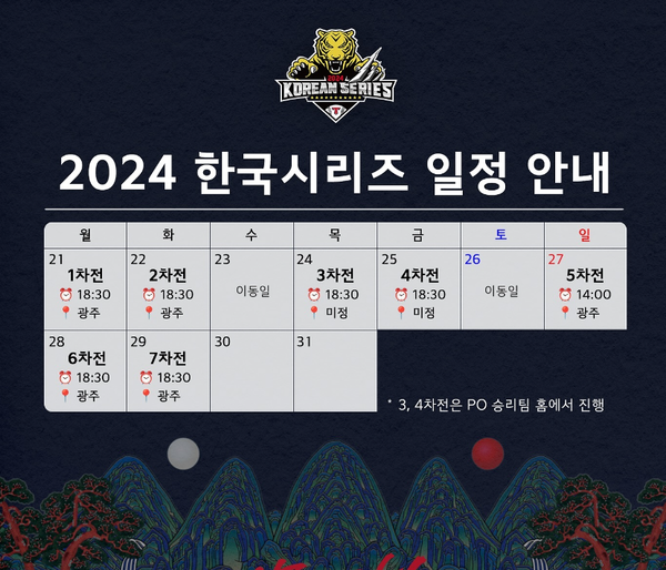 2024 한국시리즈 일정 / 기아 타이거즈 제공