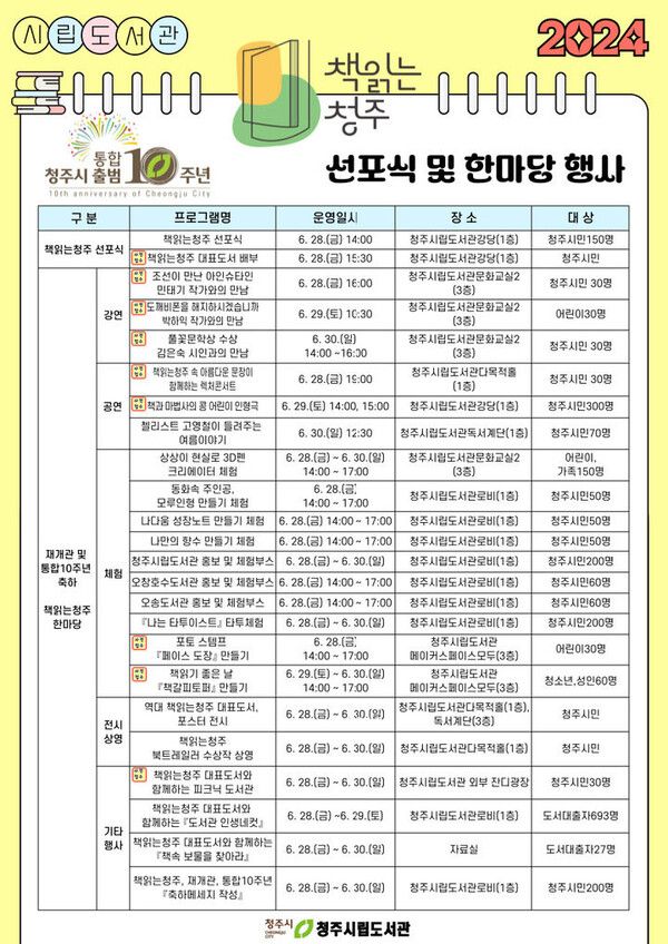  '2024 책읽는 청주 선포식' / 청주시립도서관 제공