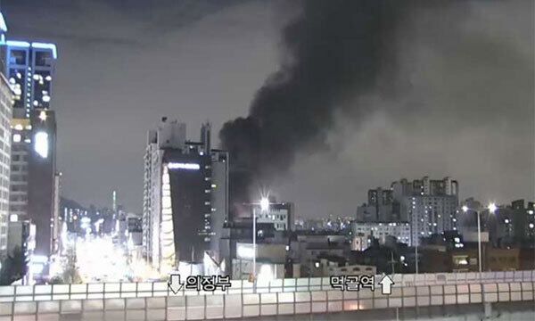 서울 묵동 먹골역 인근 화재 / CCTV 화면 캡쳐