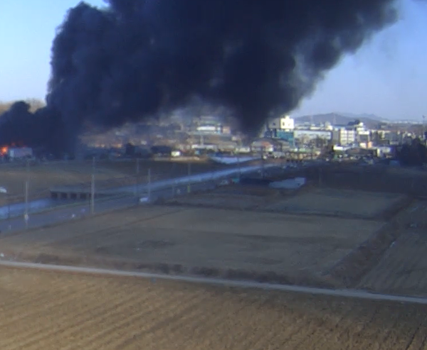 화성 슬항리 재활용업체 화재 /cctv 영상 캡쳐&nbsp;