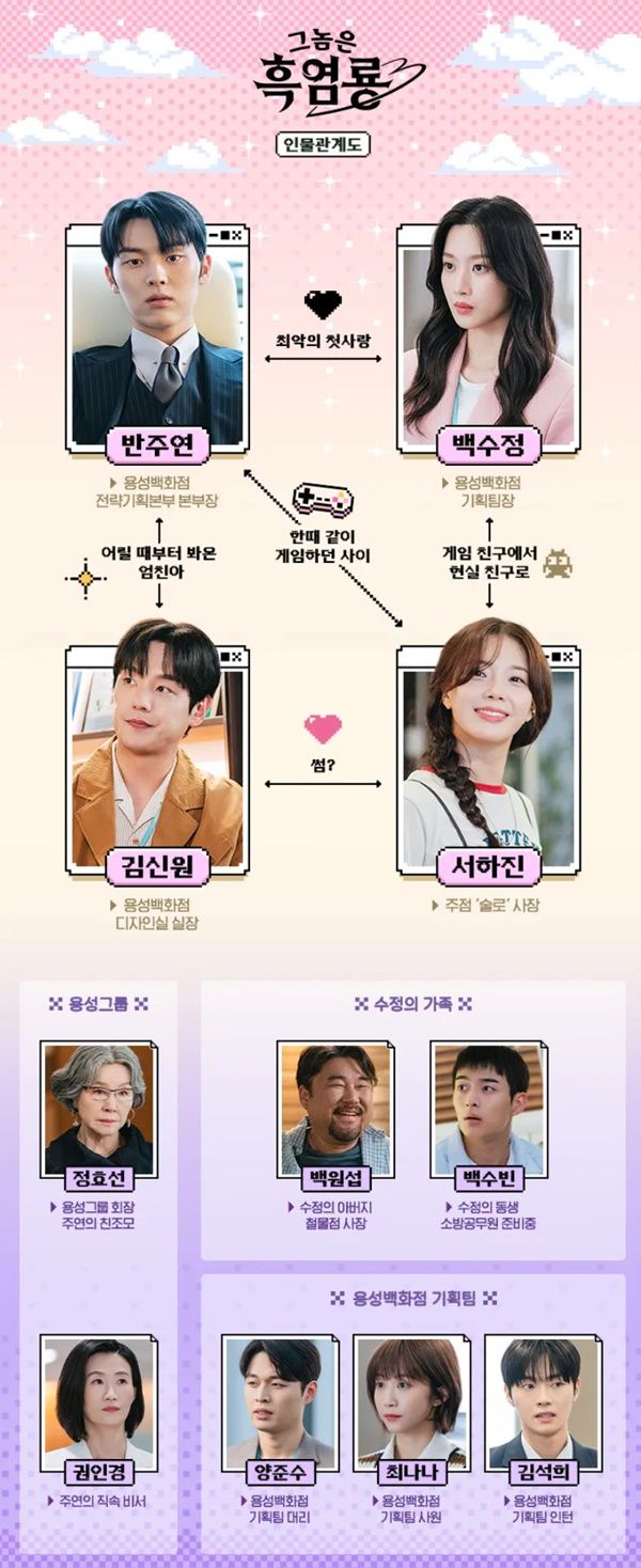 '그놈은 흑염룡' 인물관계도 (사진=tvN)