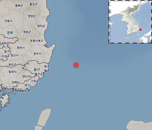 울산 앞바다 지진 (사진=기상청 제공)