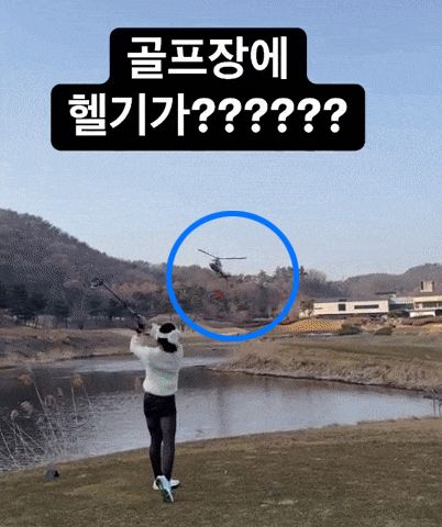 소방헬기 골프녀 (사진=온라인커뮤티니 보배드림)