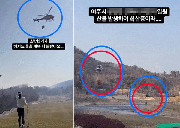 소방헬기 골프녀 (사진=온라인커뮤티니 보배드림)