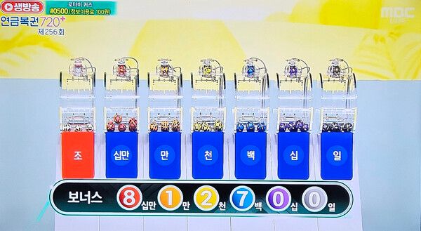 연금복권720당첨확인, 로또1등당첨지역, 로또당첨번호조회 (사진=mbc 방송화면)