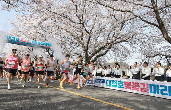 2025 대청호 벚꽃길 마라톤대회 인구늘리기 캠페인 (사진=동구 제공)