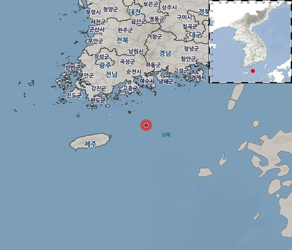 여수 지진 (사진=기상청 제공)