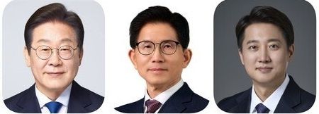 왼쪽부터 이재명, 김문수, 이준석 대선후보 / 선관위 홈페이지&nbsp;