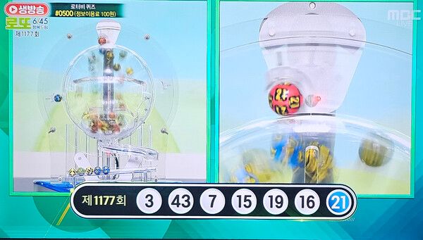 로또추첨시간, 로또당첨번호조회, 로또1등당첨지역 (사진=mbc 방송화면)