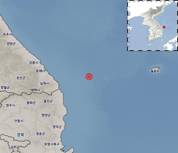 울진 앞바다 지진 (사진=기상청 제공)