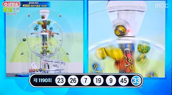 로또추첨시간, 로또당첨번호조회, 로또1등당첨지역 (사진=mbc 방송화면)