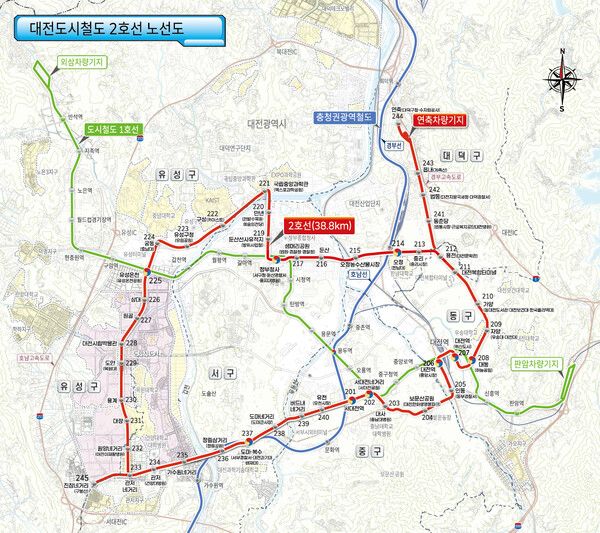 대전 도시철도 2호선 트램 노선도 (사진=대전시 제공)