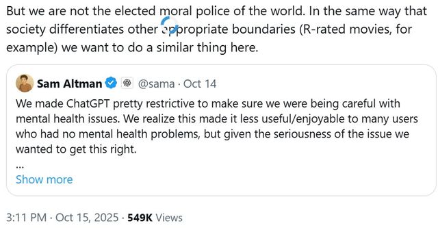 챗GPT 성인물 허용 논란에 올트먼 