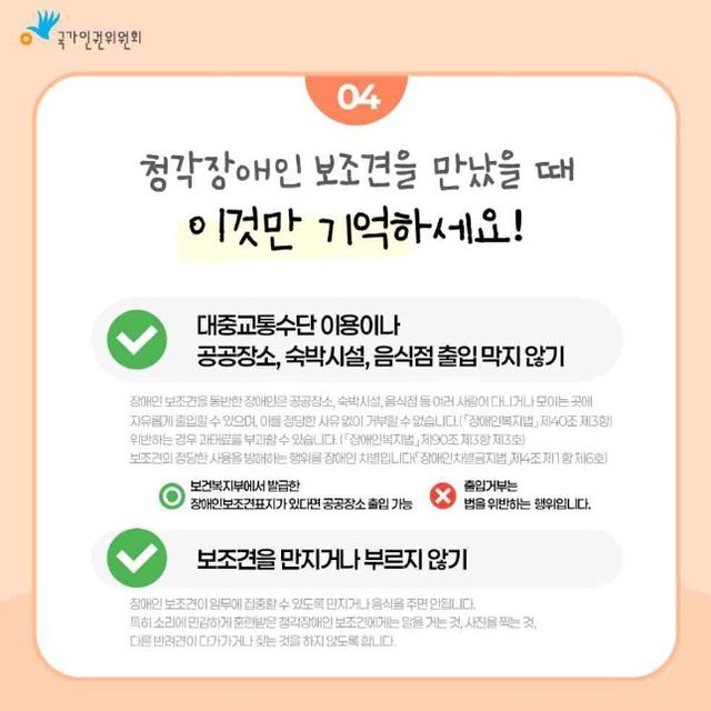 청각장애인&nbsp;돕는 작은 개, 보조견입니다…식당 출입 막으면 불법[연합뉴스]