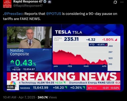 '90일 관세유예' 오보 소동, 시장도 요동…백악관 