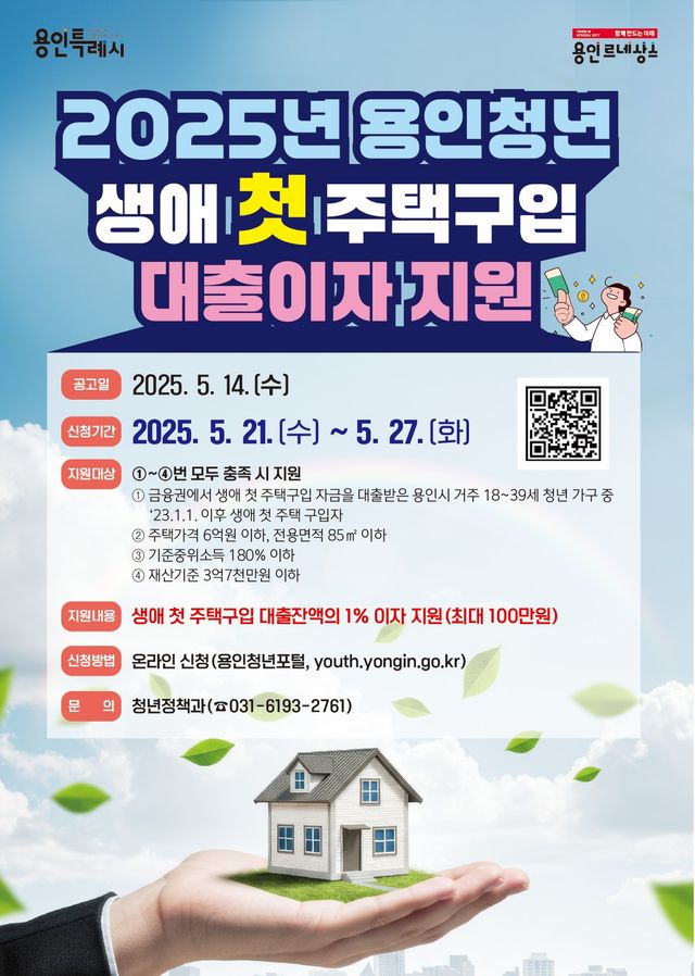 용인시, 첫 주택구입 청년에 대출이자 지원…최대 100만원[연합뉴스]