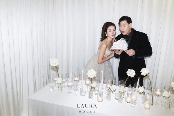 프로야구 한화 이글스 내야수 하주석(오른쪽)과 인기 치어리더 김연정 씨. (사진 출처: 한화 이글스)