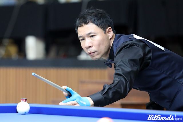 허정한(경남)이 '제104회 전국체육대회' 당구 종목 캐롬(3쿠션) 준결승에서 1점 차 신승을 거두고 결승에 진출했다.&nbsp; &nbsp;사진=목포/이용휘 기자