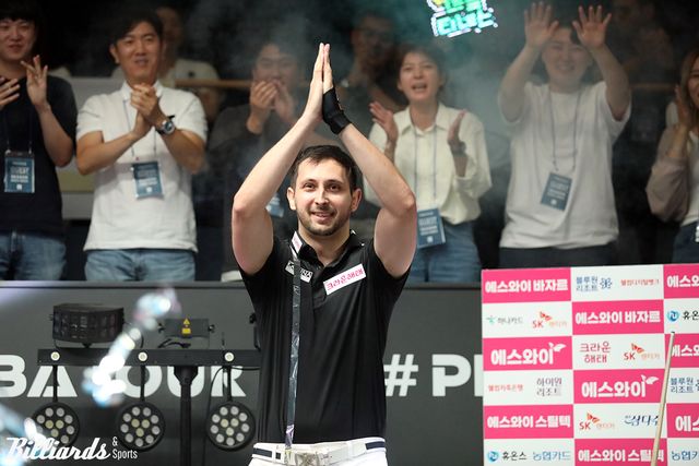 지난해 '휴온스 PBA 챔피언십'에서 우승한 다비드 마르티네스(크라운해태), 직전 4차 투어도 우승해 이번 대회에서 대회 2연패와 2회 연속 우승에 도전한다.&nbsp; 사진=빌리어즈앤스포츠 DB