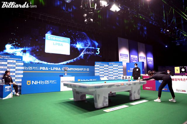 'NH농협카드 LPBA 챔피언십'이 오는 3일부터 8일까지 고양 킨텍스 PBA 스타디움에서 열린다. 사진은 지난 시즌 'NH농협카드 챔피언십' 결승 경기 장면.&nbsp; &nbsp;사진=빌리어즈앤스포츠 DB