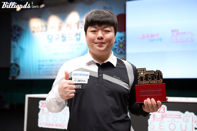 '세계랭킹 1위' 조명우(실크로드시앤티-서울시청)가 '서울 3쿠션 당구월드컵' 결승에 진출하며 세계 1위 자리를 굳게 지켰다.&nbsp; 사진=태릉/이용휘 기자