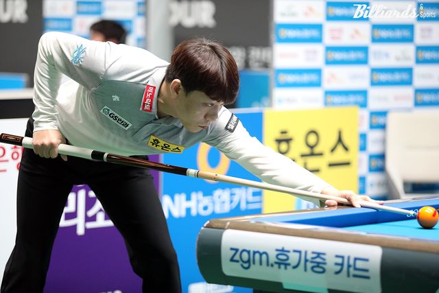 '5차 투어 우승' 최성원(휴온스)은 승부처에 강한 면모를 보이며 64강전을 통과했다.&nbsp; &nbsp;사진=고양/김민영 기자