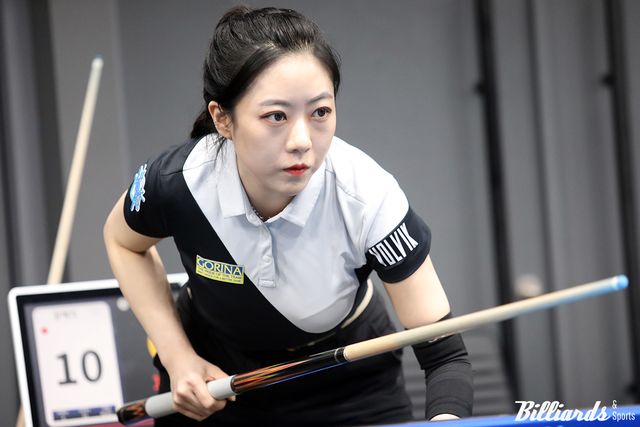 '여자 3쿠션 세계챔피언' 이신영을 꺾은 김보민(사진)이 64강에서 애버리지 .0828로 장혜리를 꺾고 32강에 진출했다.&nbsp; 사진=고양/이용휘 기자