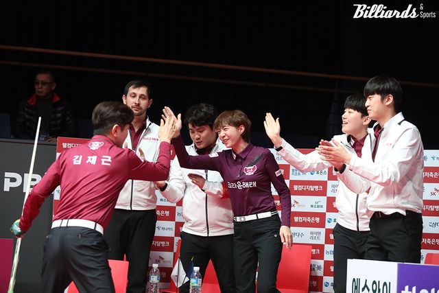 크라운해태는 리더 김재근을 중심으로 다비드 마르티네스(스페인), 임정숙, 백민주, 오태준, 김태관 등이 찰떡 호흡을 과시했다.