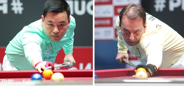 NH농협카드의 조재호(왼쪽)와 에스와이의 다나엘 산체스(스페인)가 팀리그에서 네 번째 맞대결을 벌인다.&nbsp; &nbsp;사진=고양/김민영 기자