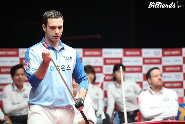 3세트에서 륏피 체네트(하이원리조트)를 15:6으로 꺾고 추격의 불씨를 살린 하비에르 팔라존(휴온스).