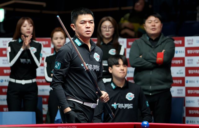 하나카드의 5라운드 공동 선두 도약을 견인한 '베트남 특급' 응우옌꾸옥응우옌.&nbsp; &nbsp;사진=PBA 제공