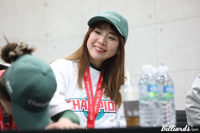 사카이 아야코는 프로당구 팀리그 포스트시즌 우승 후 인터뷰에서 