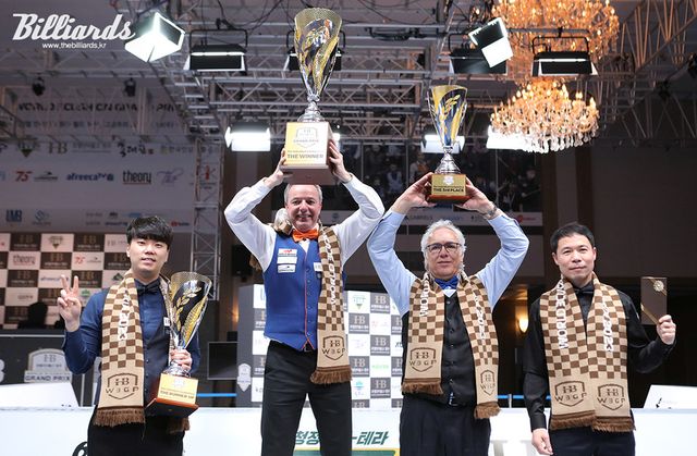 2023년 1월 열린 두 번째 '호텔인터불고 원주 월드3쿠션그랑프리' 시상식. 딕 야스퍼스는 이 대회에서 2회 연속 우승했다. 사진=이용휘 기자