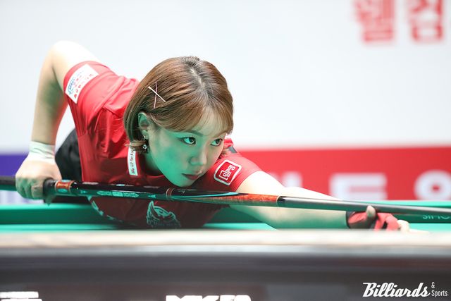 2세트 여자복식에서 눈부신 활약을 펼치고 있는 웰컴저축은행 김예은.