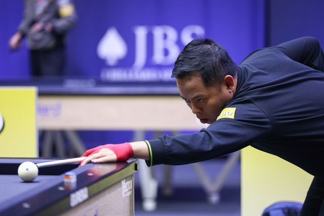 '베겔 3쿠션 당구월드컵' 예선 2라운드에서 종합 1위에 오른 베트남의 레단티엔.&nbsp; 사진=SOOP 제공
