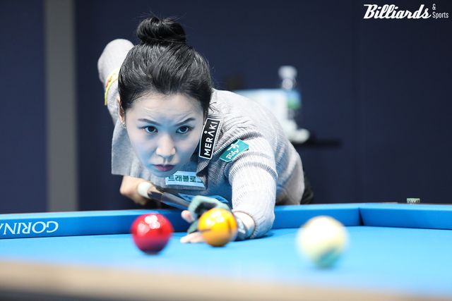 김진아(하나카드)가 5차 투어 '휴온스 LPBA 챔피언십' 16강에 진출하며 두 대회 연속 16강행에 성공했다.&nbsp; 사진=고양/이용휘 기자&nbsp;