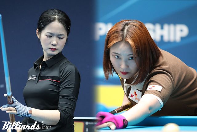 32강을 나란히 1, 2위로 통과한 김정미와 강지은(SK렌터카)이 개인투어에서 첫 맞대결을 벌인다. 사진=고양/이용휘 기자