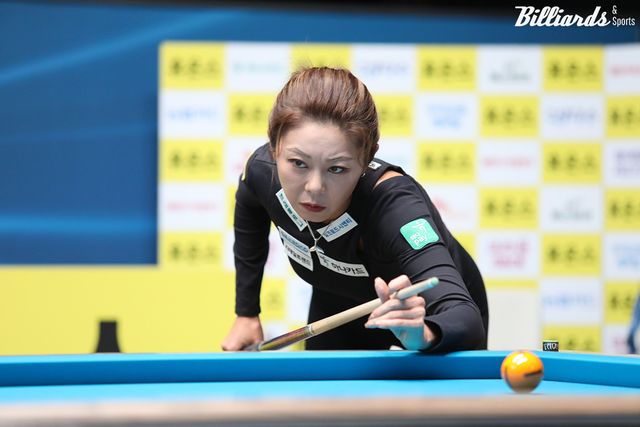 8강에 진출한 김가영(하나카드).