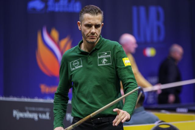 초구 하이런 15점 등 초반 3이닝 동안 23점을 쳐 김준태를 제압한 '클루망 손자' 피터 클루망(벨기에).&nbsp;