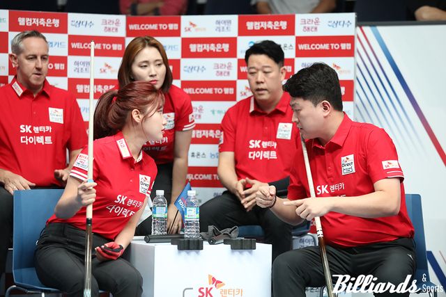 4세트 혼합복식에서 호흡을 맞춘 조예은-조건휘(SK렌터카)