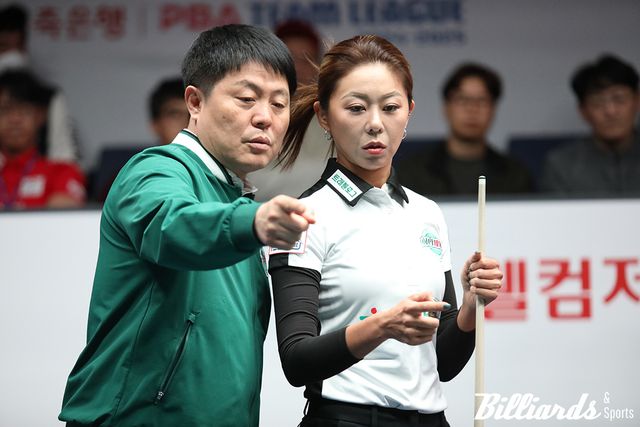 하나카드의 주장 김병호와 김가영.